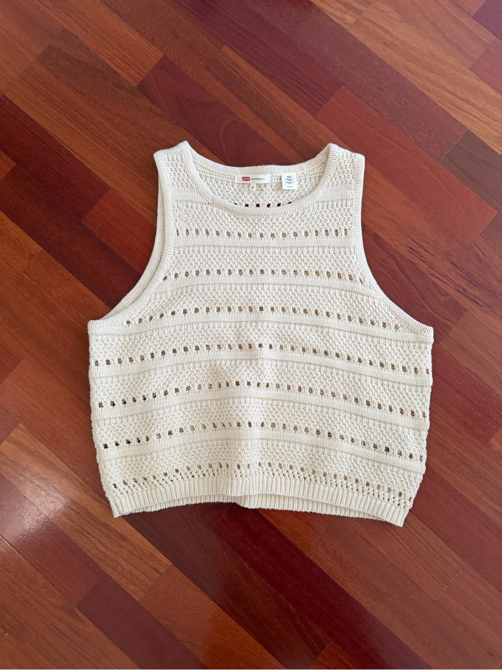 Levi's Openwork Knit Tank in Ivory